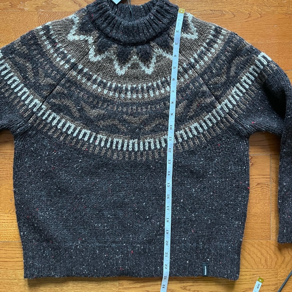 Finisterre Porth Fair Isle Yoke Jumper in Burnt Umber/Caramel - Picture 9 of 16